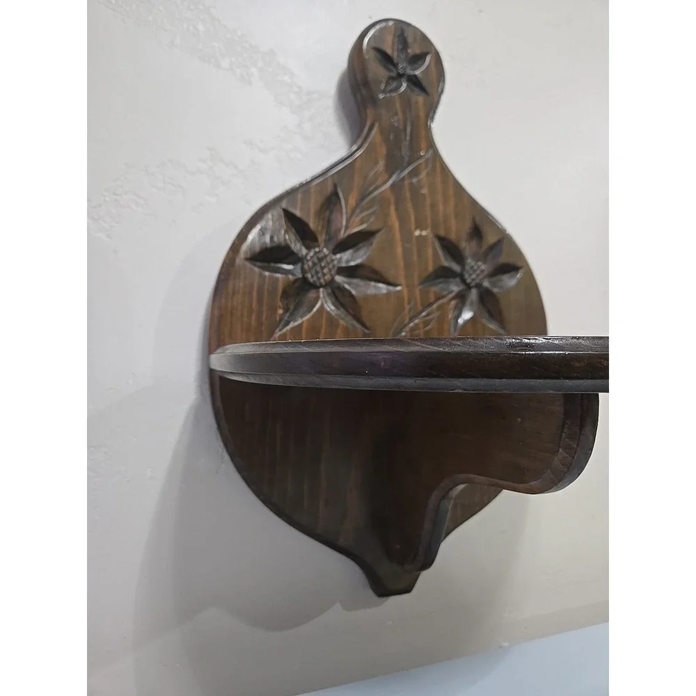 Vintage Wood Trinket Curio Wall Shelf Display Large Rustic Home Decor